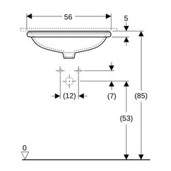 Geberit VariForm Unterbauwaschtisch, oval Breite 56cm, Tiefe 46cm, ohne Hahnloch, oh... GEBERIT-500755002 4025416302773 (Abb. 1)