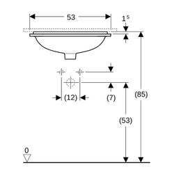 Geberit VariForm Unterbauwaschtisch rechteckig Breite 45cm, Tiefe 44cm, ohne Hahnloc... GEBERIT-500761012 4025416764045 (Abb. 1)