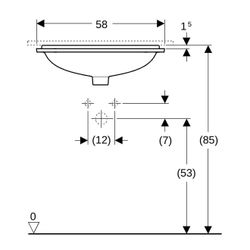 Geberit VariForm Unterbauwaschtisch rechteckig Breite 50cm, Tiefe 49cm, ohne Hahnloc... GEBERIT-500765012 4025416678427 (Abb. 1)