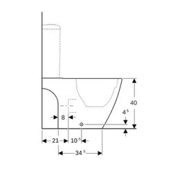 Geberit iCon Stand-WC für Aufputzspülkasten aufgesetzt, Tiefspüler, geschlossene For... GEBERIT-200460000 4022009332520 (Abb. 1)