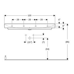 Geberit ONE Waschtisch Abgang vertikal, Breite 105cm, Tiefe 48cm, ohne Hahnloch, ohn... GEBERIT-505021014 4025410953711 (Abb. 1)