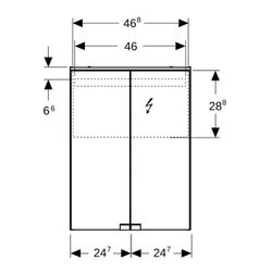 Geberit Option Basic Spiegelschrank, Beleuchtung, 2 Türen, 50x67,7x18cm, CEE 7/4,7/3... GEBERIT-500257001 4025416354840 (Abb. 1)
