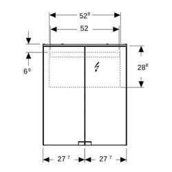 Geberit Option Basic Spiegelschrank, Beleuchtung, 2 Türen, 56x67,7x18cm, CEE 7/4,7/3... GEBERIT-500258001 4025416355489 (Abb. 1)