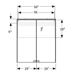 Geberit Option Basic Spiegelschrank, Beleuchtung, 2 Türen, 60x67,7x18cm, CEE 7/4,7/3... GEBERIT-500273001 4025416428954 (Abb. 1)