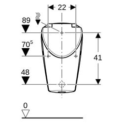 Geberit Renova S Urinal mit Deckel, Zulauf von hinten, Abgang nach hinten oder unten... GEBERIT-503110001 4064746028427 (Abb. 1)