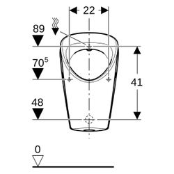 Geberit Renova S Urinal, Zulauf von hinten, Abgang nach hinten oder unten, Weiß, Ker... GEBERIT-503100008 4064746027291 (Abb. 1)