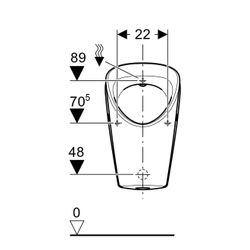 Geberit Renova S Urinal, Zulauf von hinten, Abgang nach hinten oder unten, Weiß... GEBERIT-503100001 4064746027246 (Abb. 1)