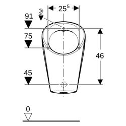 Geberit Renova M Urinal, Zulauf von hinten, Abgang nach hinten oder unten, Weiß... GEBERIT-503120001 4064746028496 (Abb. 1)