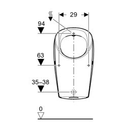 Geberit Renova L Urinal, Zulauf von hinten, Abgang nach hinten oder unten, Weiß... GEBERIT-503130001 4064746028618 (Abb. 1)