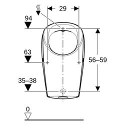 Geberit Renova L Urinal, Zulauf von hinten, Abgang nach hinten oder unten, Weiß, Ker... GEBERIT-503130008 4064746028656 (Abb. 1)