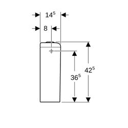 Geberit iCon Square Aufputzspülkasten aufgesetzt, 2-Mengen-Spülung, Wasseranschluss ... GEBERIT-228950600 4022009329506 (Abb. 1)