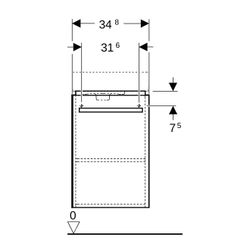 Geberit Renova Compact Unterschr. Handwaschbecken Tür verk. Ausl. 348x604x252cm Wasc... GEBERIT-862040000 4022009327434 (Abb. 1)