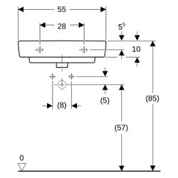 Geberit Renova Compact Waschtisch, 55x37cm, Hahnloch, ohne Überlauf, Weiß... GEBERIT-502998001 4064746008214 (Abb. 1)