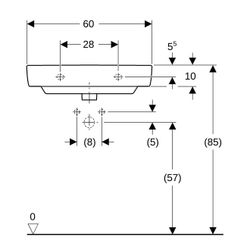Geberit Renova Compact Waschtisch, 60x37cm, Hahnloch, ohne Überlauf, Weiß... GEBERIT-502999001 4064746008238 (Abb. 1)