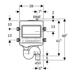 Geberit HS30 Hygienespülung d 50mm, Anschluss 1 Wasseranschluss rechts... GEBERIT-616270001 4025410724632 (Abb. 1)