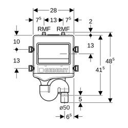 Geberit HS30 Hygienespülung d 50mm, Anschluss 2 Wasseranschlüsse... GEBERIT-616271001 4025410724649 (Abb. 1)