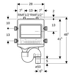Geberit Hygienespülung HS10, 24V, 2 Wasseranschlüsse, DN 50, 48,5x8,7cm, 616277001... GEBERIT-616277001 4025410710277 (Abb. 1)