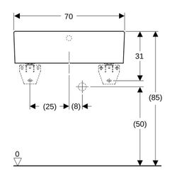 Geberit Publica Mehrzweckbecken mit Überlauf 70x20x50cm... GEBERIT-361370000 4022009080537 (Abb. 1)