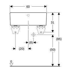 Geberit Publica Mehrzweckbecken mit Überlauf 60x20x50cm... GEBERIT-361360000 4022009080520 (Abb. 1)