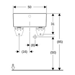 Geberit Publica Mehrzweckbecken mit Überlauf 50x20x39cm... GEBERIT-361350000 4022009080513 (Abb. 1)