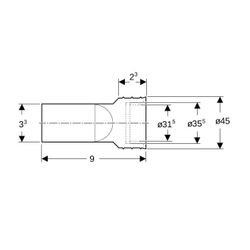 Geberit Membrangeruchsverschluss für wasserlose Urinale d 45mm... GEBERIT-595710000 4022009231212 (Abb. 1)