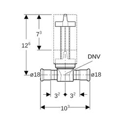 Geberit Mapress Unterputz-Kugelhahn, Außendurchmesser 18mm, 10 bar... GEBERIT-94913 4025410541772 (Abb. 1)