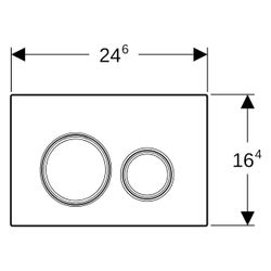 Geberit Drückerplatte Sigma50 mit 2-Mengen-Spülung, Weiß, Metallfarbe verchromt... GEBERIT-115884SI1 4025416793397 (Abb. 1)