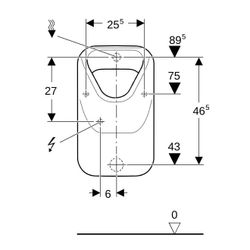 Geberit Alivio Urinal mit Ablaufsieb, Zulauf von hinten, Tiefe 34cm, Abgang nach hin... GEBERIT-238000000 4022009327175 (Abb. 1)