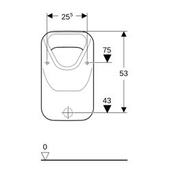 Geberit Alivio Urinal Zulauf von oben, Tiefe 34cm, Abgang nach hinten oder nach unte... GEBERIT-238150600 4022009330380 (Abb. 1)