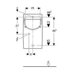 Geberit Renova Plan Urinal Zulauf von hinten, Abgang nach hinten, Tiefe 30cm, Zulauf... GEBERIT-235100600 4022009305814 (Abb. 1)