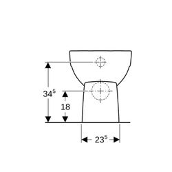 Geberit Renova Stand-WC Flachspüler, Abgang horizontal, teilgeschlossene Form, Tiefe... GEBERIT-203010000 4022009285017 (Abb. 1)