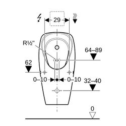 Geberit Tamina Urinal für Unterputzsteuerung Zulauf hinten, Weiß... GEBERIT-116140001 4025416696018 (Abb. 1)