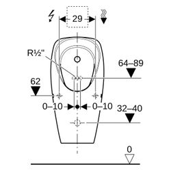 Geberit Tamina Urinal für Unterputzsteuerung Zulauf hinten, Weiß, 116140001... GEBERIT-116140001 4025416696018 (Abb. 1)