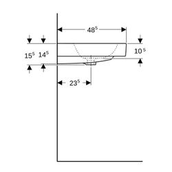 Geberit iCon Waschtisch, Breite 60cm, Tiefe 48,5cm, Hahnloch mittig, Überlauf sichtb... GEBERIT-124060600 4022009304329 (Abb. 1)