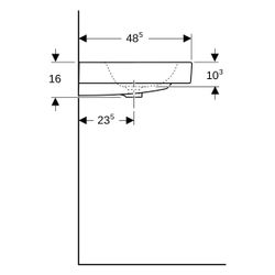Geberit iCon Waschtisch, Breite 120cm, Tiefe 48,5cm, ohne Hahnloch, Überlauf sichtba... GEBERIT-124025000 4022009306576 (Abb. 1)