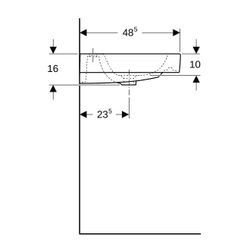 Geberit iCon Waschtisch, Breite 120cm, Tiefe 48,5cm, Hahnloch links, rechts, Überlau... GEBERIT-124020600 4022009304381 (Abb. 1)