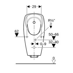 Geberit Tamina Urinal mit integrierter Steuerung, Generatorbetrieb Tiefe 37cm, Abgan... GEBERIT-116144001 4025416696094 (Abb. 1)