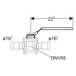 Geberit Set Betätigungshebel abschließbar, für Mapress Kugelhahn, geflanscht DN 65... GEBERIT-90780 4025410548016 (Abb. 1)