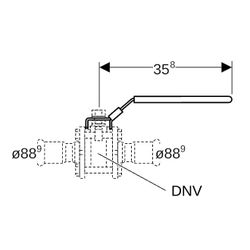 Geberit Set Betätigungshebel abschließbar, für Geberit Mapress Kugelhahn, geflanscht DN ... GEBERIT-90781 4025410548023 (Abb. 1)