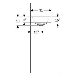 Geberit iCon Handwaschbecken, Ablagefläche rechts, 53x13,5x31cm, Hahnloch rechts, oh... GEBERIT-124053600 4022009312553 (Abb. 1)