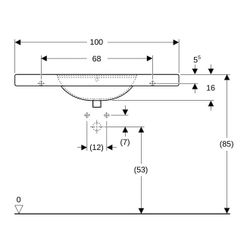 Geberit Preciosa Waschtisch mit Ablagefläche, Breite 100cm, Tiefe 55cm, ohne Hahnloc... GEBERIT-124220000 4022009009194 (Abb. 1)