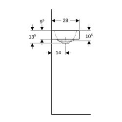 Geberit iCon Handwaschbecken, 38x13,5x28cm, Hahnloch rechts, ohne Überlauf, Weiß/Ker... GEBERIT-124736600 4022009306095 (Abb. 1)