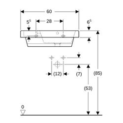 Geberit Bambini Waschtisch mit seitlichem Schwammbecken, 60x16,3x55cm... GEBERIT-162700000 4022009011708 (Abb. 1)
