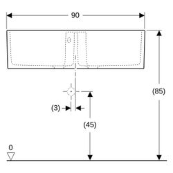 Geberit Publica Mehrzweckbecken mit zwei Becken und Überlauf 90x25x56cm... GEBERIT-350490000 4022009077650 (Abb. 1)