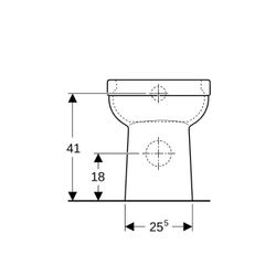 Geberit Renova Comfort Square Stand-WC Tiefspüler, erhöht, H 46cm, teilgeschlossene ... GEBERIT-218500000 4022009312010 (Abb. 1)
