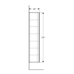 Geberit Xeno2 Hochschrank mit 1 Tür, Innenspiegel, 40x170x35,1cm, Greige/lackiert ma... GEBERIT-500503001 4025416431541 (Abb. 1)