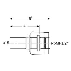 Geberit Mapress Übergang mit MasterFix, Einschubende, D 15mm, RpMF 1/2", Rotguss bleifre... GEBERIT-61112 4025410547842 (Abb. 1)