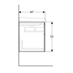 Geberit Xeno2 Unterschrank für Waschtisch, 2 Schubladen, 88x53x46,2cm, Greige/lackie... GEBERIT-500509001 4025416361244 (Abb. 1)