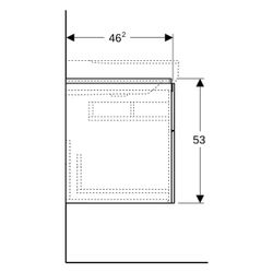 Geberit Xeno2 Unterschrank für Waschtisch, Ablagefläche, 2 Schubladen, 88x53x46,2cm,... GEBERIT-500515001 4025416358756 (Abb. 1)
