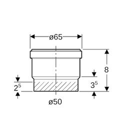 Geberit PE Steckmuffe mit Lippendichtung Außendurchmesser 50mm... GEBERIT-361779163 4025410549778 (Abb. 1)